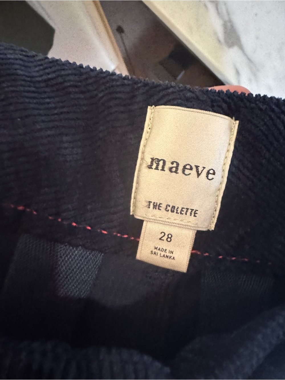 Maeve the Colette Wide-Leg Corduroy Pants in Navy Blue Sz 28 - Picture 4 of 6